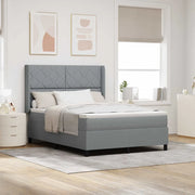 Letto a Sorgente LED Grigio chiaro 140 x 190 cm Tessuto 3343560