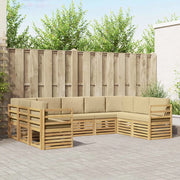Set divano sezionale 9 pcs Bianco e Beige 304 x 185,5 x 73 cm 3392488