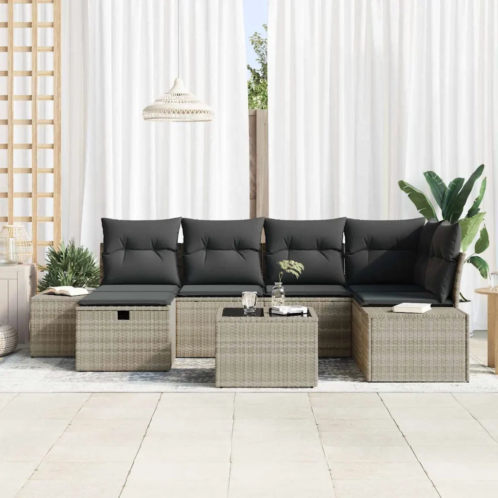 Set di divani con cuscino 6 pcs polyrattan 3360723