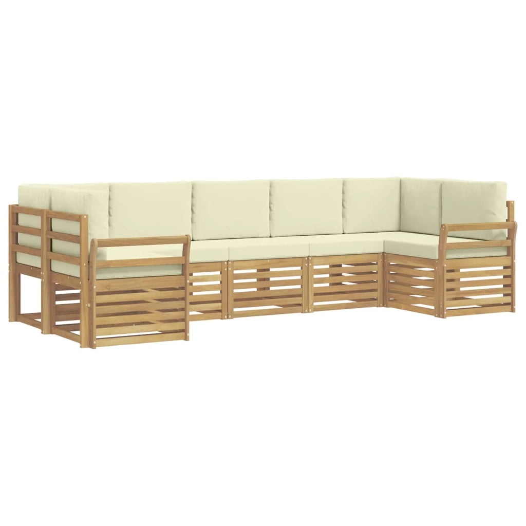 Set di divani da esterno 7 pcs Bianco e Crema 3392435