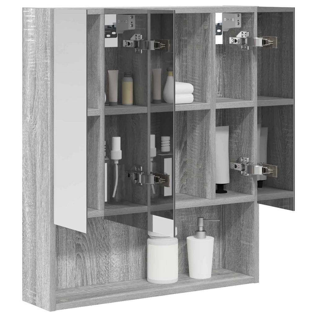 Mobiletto per specchio da Bagno | Armadio da bagno Grigio Sonoma 60 x 14.5 x 70 cm