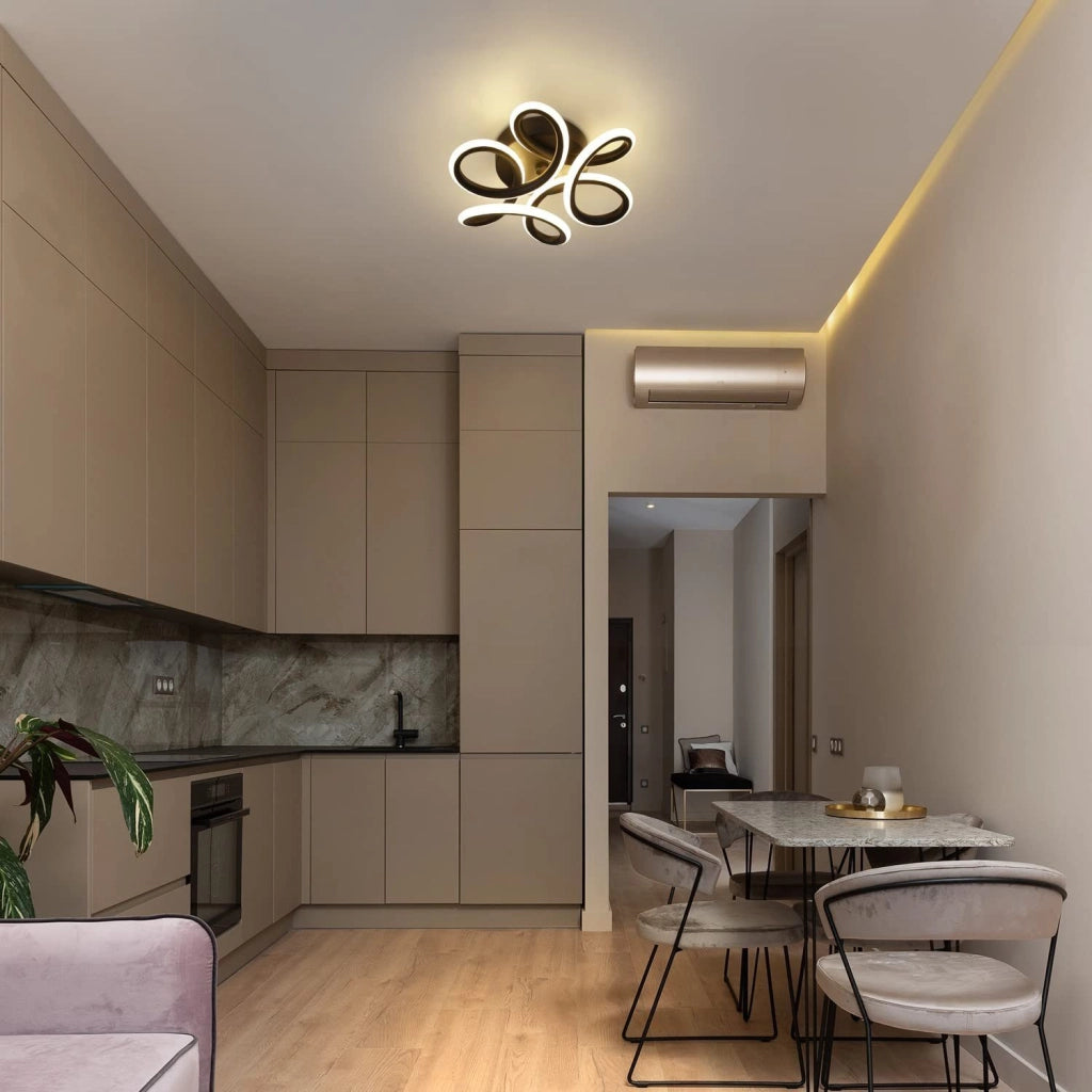 ZMH Lampada da soffitto LED nera design moderna elegante per interni