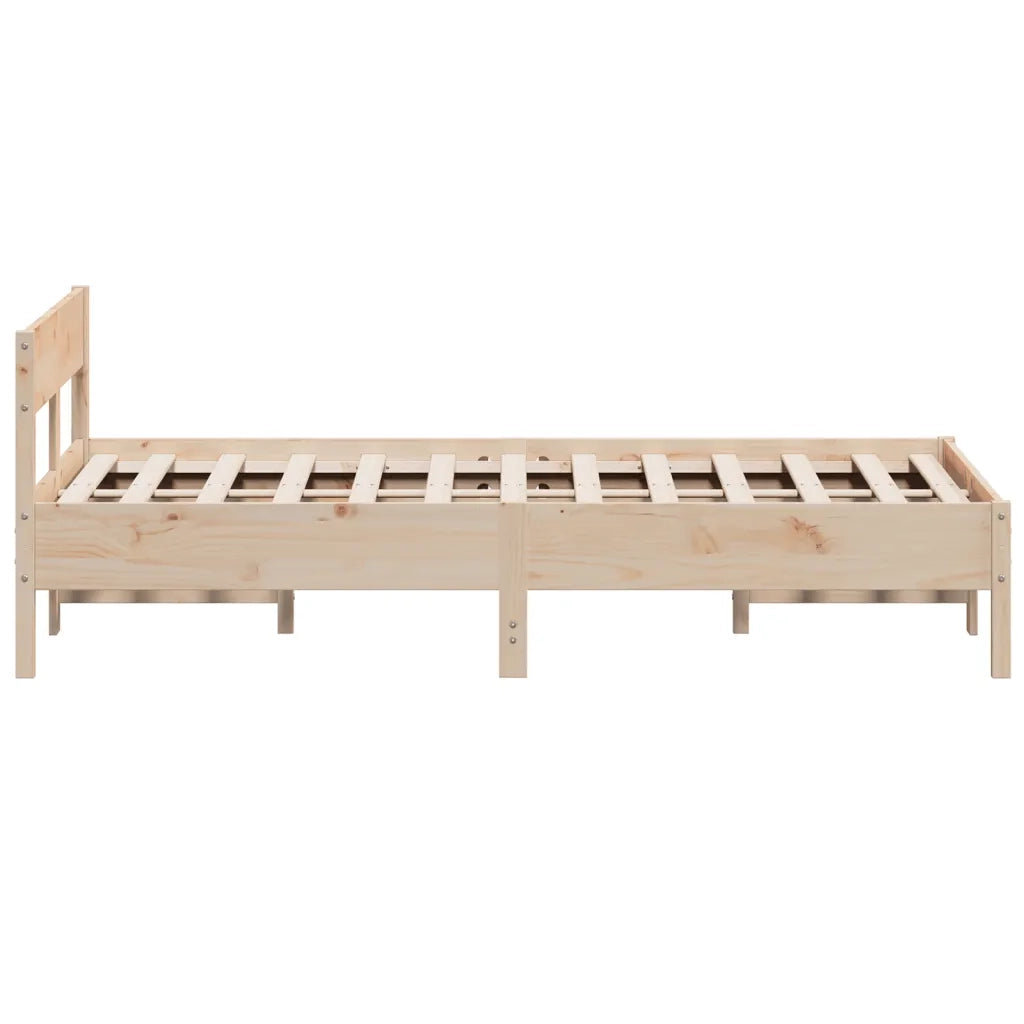 Letto matrimoniale | Letto per adulti | Letto senza Materasso 140x200 cm in Legno Massello di Pino