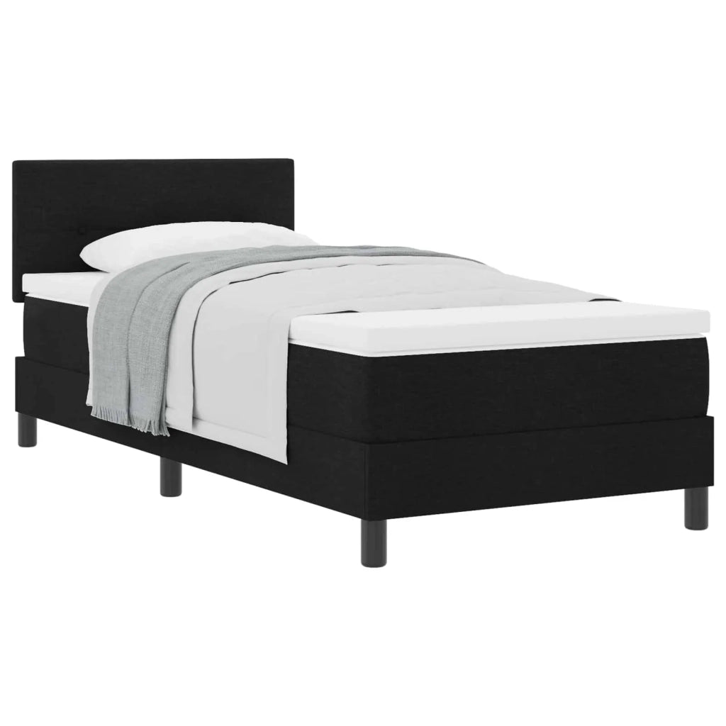 Letto a molle con testiera Nero 100 x 200 cm Tessuto 3338666