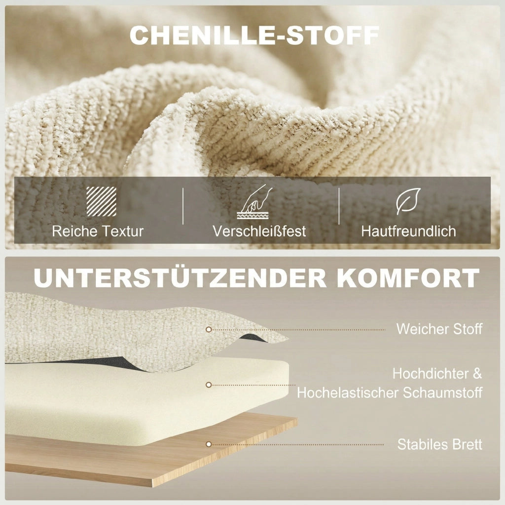 Divano letto 2 posti con portabicchieri e tasche laterali ¨C Xylo ¨C beige
