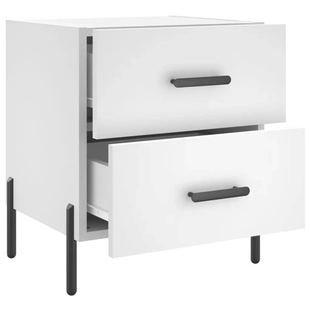 Comodino Bianco 40x35x47,5 cm in Legno Multistrato 827324