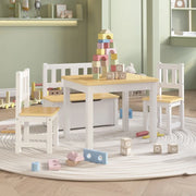 Set Tavolo e Sedie per Bambini 4 Pezzi Bianco e Beige in MDF 10412
