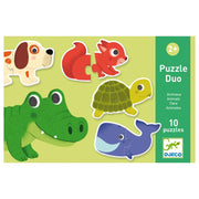 Puzzle Duo Animali,Djeco,eta 2+
