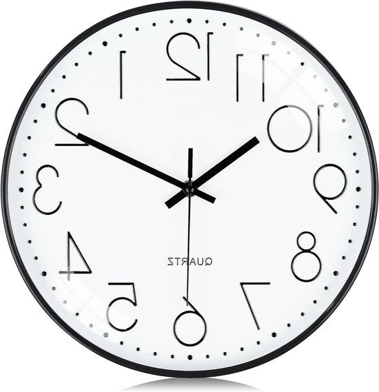 Ora digitale silenziosa 30 cm - design moderno - facile da leggere - decorativa per soggiorno, ufficio, cucina