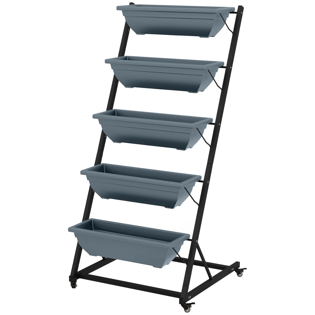Scala da giardino per piante ¨C Minimal ¨C 65x67x145 cm grigio nero