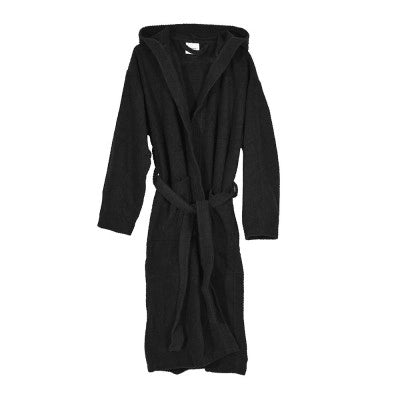 Accappatoio nero 100% cotone taglia M con tasche cappuccio e cintura