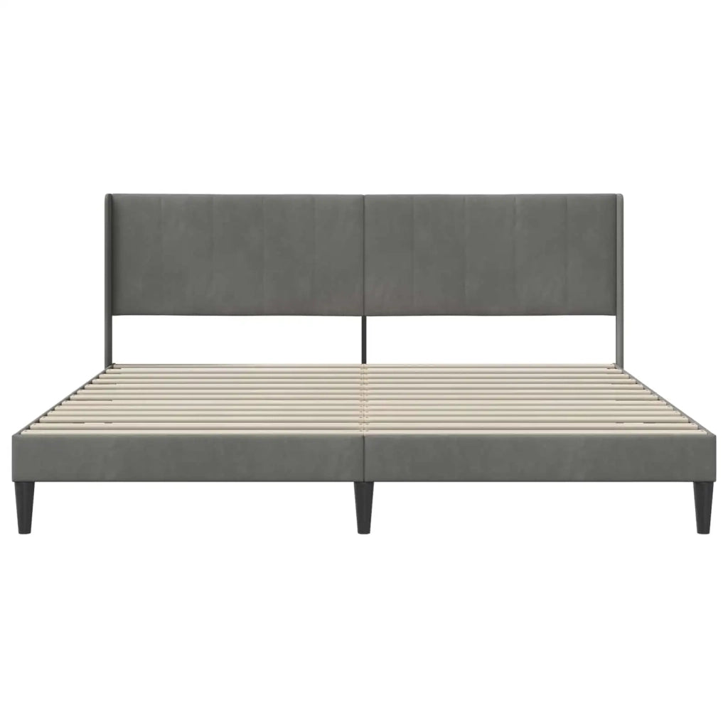 Struttura del letto-Giroletto Grigio Scuro 200 x 200 cm Velluto 248832