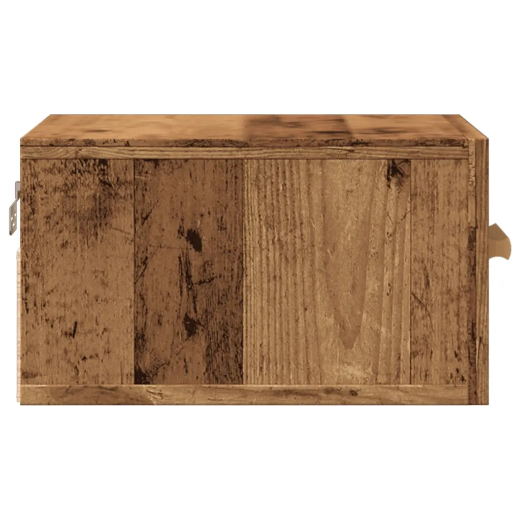 Comodino a Muro Legno Antico 35x35x20 cm 857063
