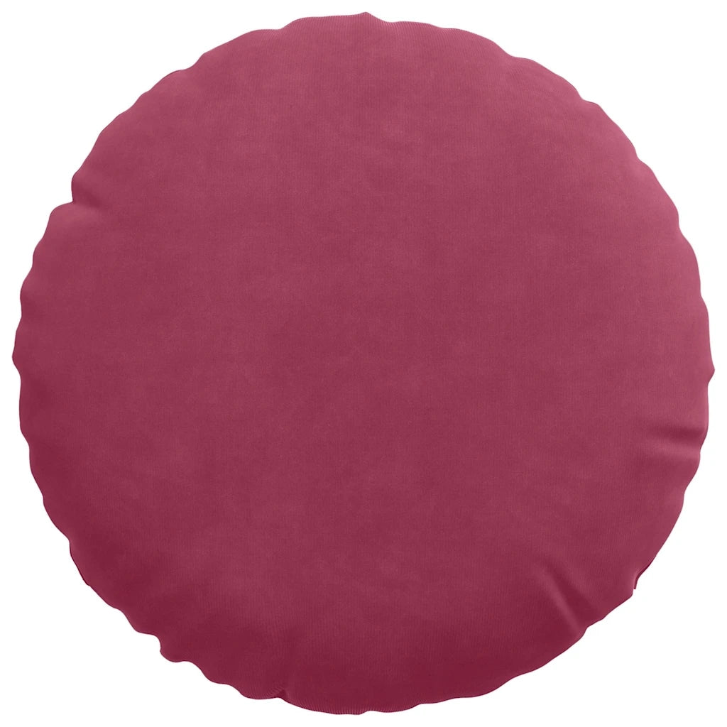 Cuscini per Seduta 2 pcs Rosso Vino Ø30 x 13 cm Velluto 42014105