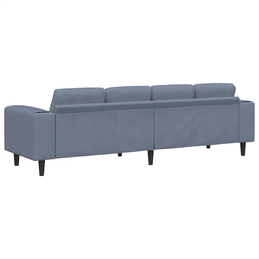 Divano con cuscino-Sofa-Divanetto Blu 250 x 77 x 76 cm Tessuto in Cords