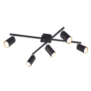 Plafoniera spot Trio Marley nera 5xGU10 dimmerabile