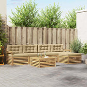 Set di divani da esterno 7 pz Bianco e Beige Poliestere 3390353