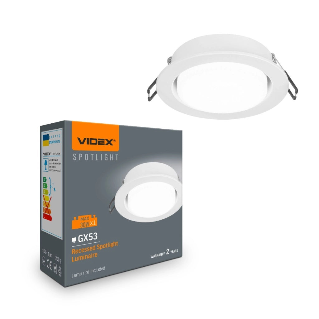 Faretto downlight da incasso tondo bianco GX53 Videx