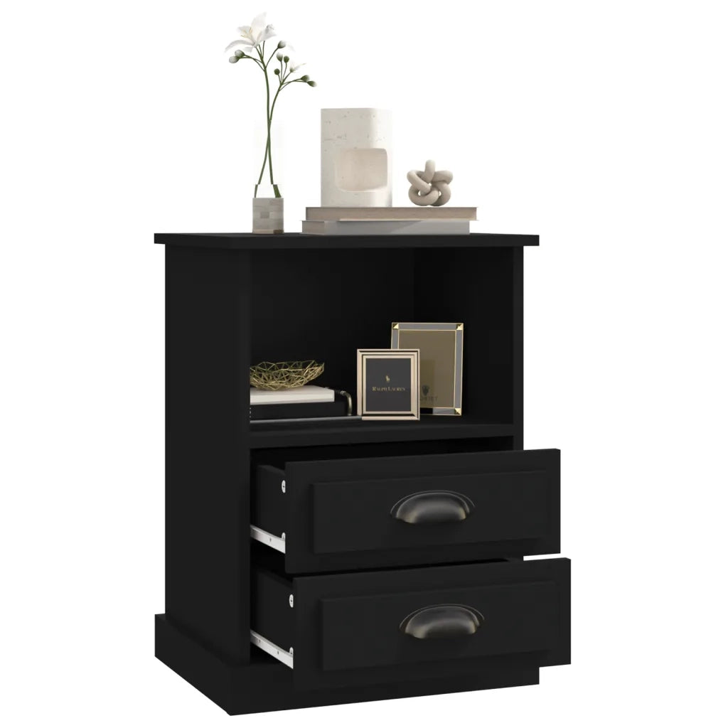 Comodini 2 pz-Set di 2 Tavolino da notte Neri 43x36x60 cm