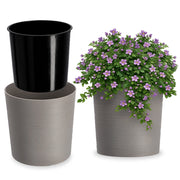 Vaso da fiori KADAX, supporto per fiori, 30 cm, grigio, per soggiorno + inserto