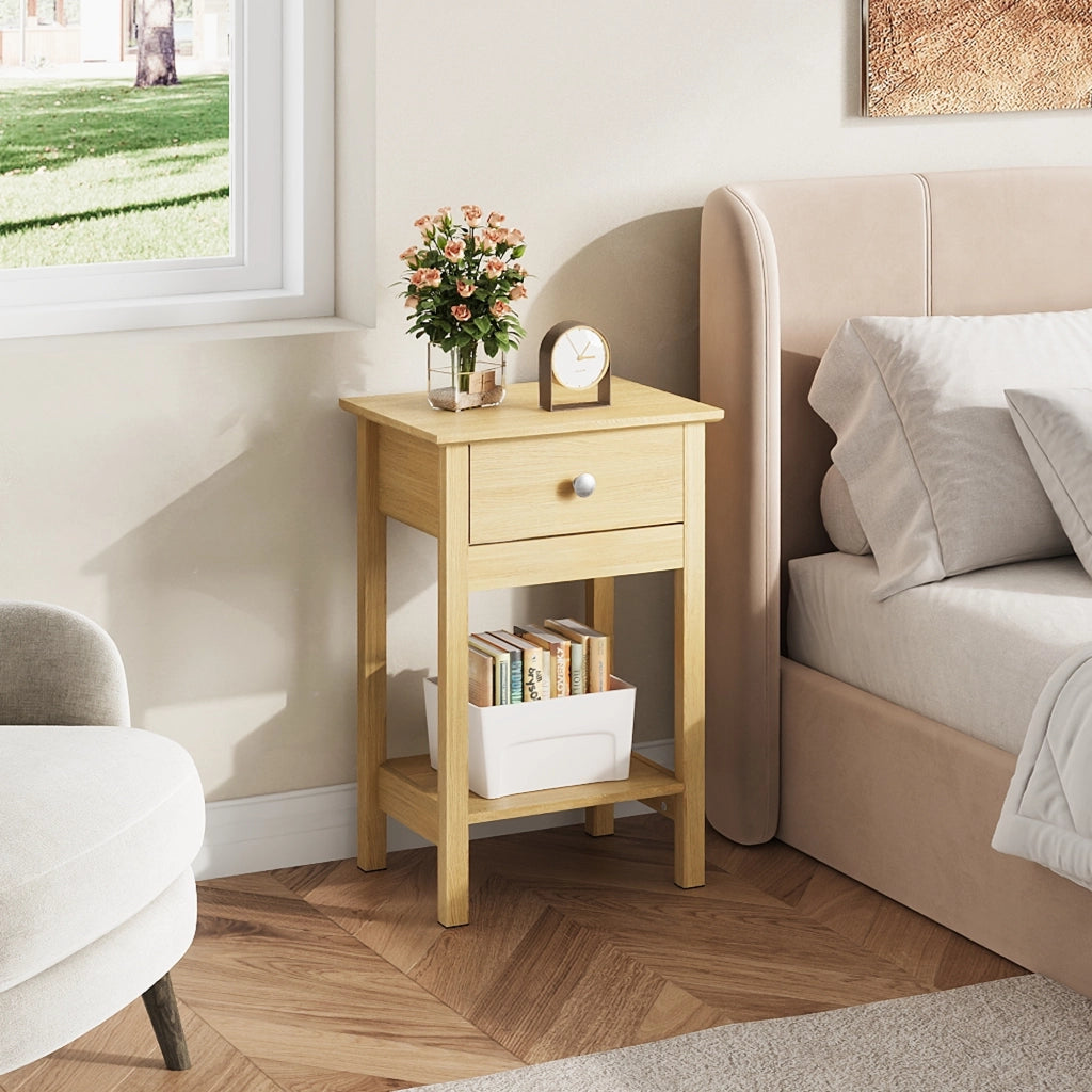 Comodino in Legno con Cassetto e Ripiano ¨C Xylo ¨C 40x40x50 cm