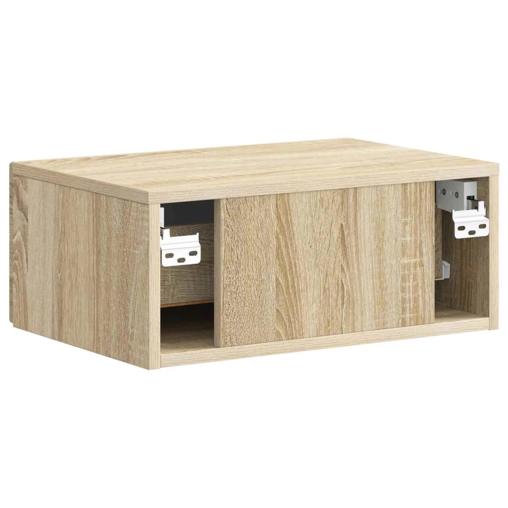 Set di 2 Comodini | Armadio da Notte | Mobiletto da notte a muro Rovere Sonoma 49 x 34,5 x 20 cm
