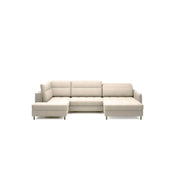Divano ad angolo convertibile BERTHO 306 cm beige – Angolo destro con vano contenitore