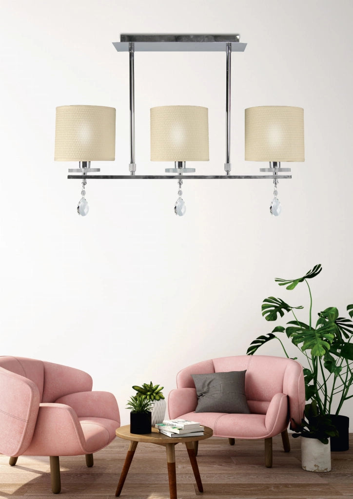 Candellux Estera plafoniera 3xE14 55cm crema cromo