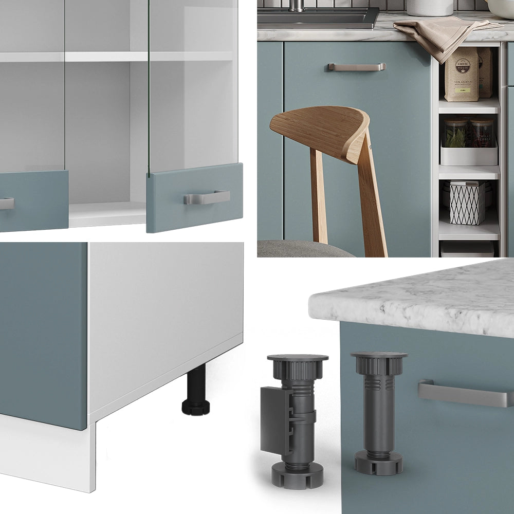 Vicco Cucina completa Blu-grigio/bianco 160 cm , PL Antracite