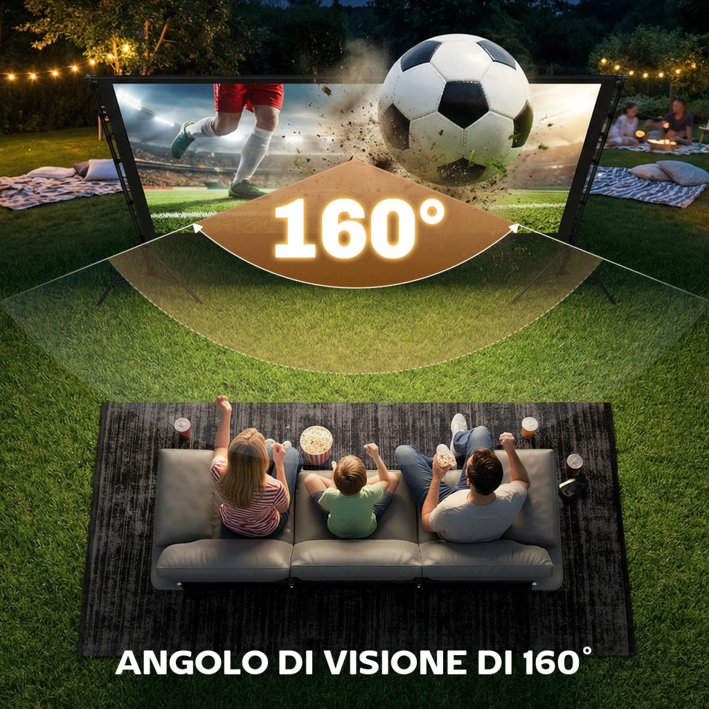 Telo per Proiettore 100' 16:9 ¨C Xylo ¨C HD 4K/8K, 160¡ã, con Treppiede, Bianco