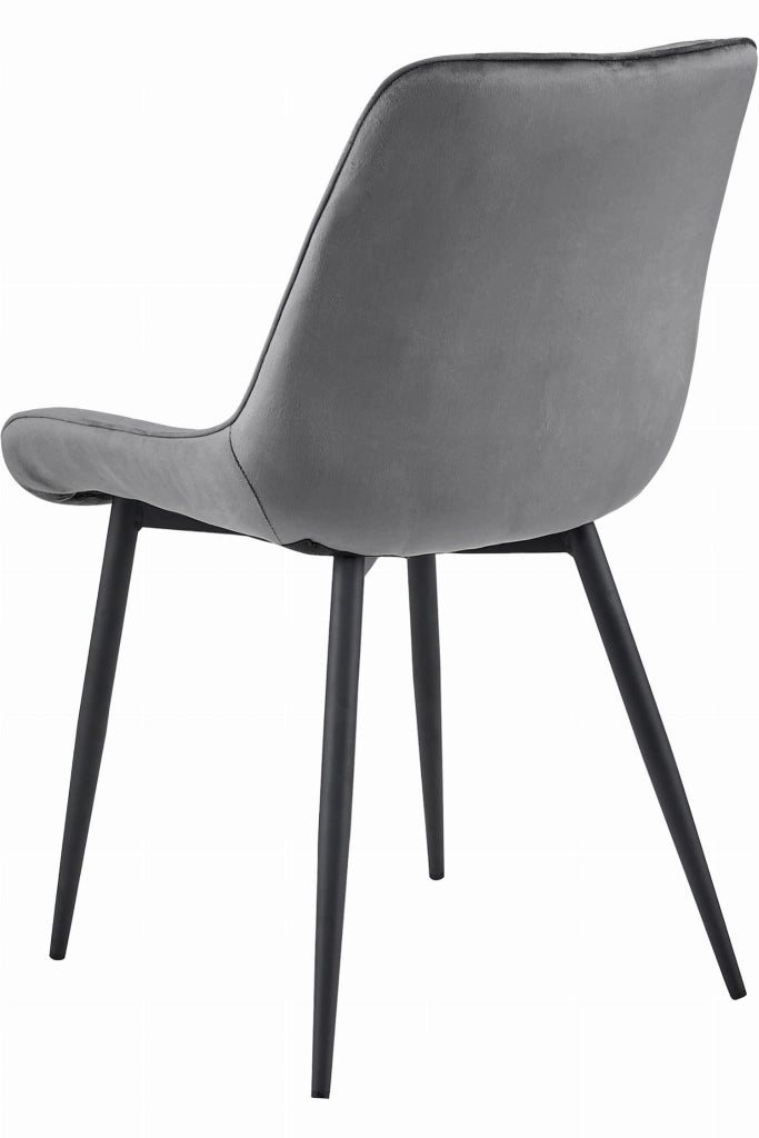 Sedia VALORA BERA - Velluto grigio scuro con gambe nere