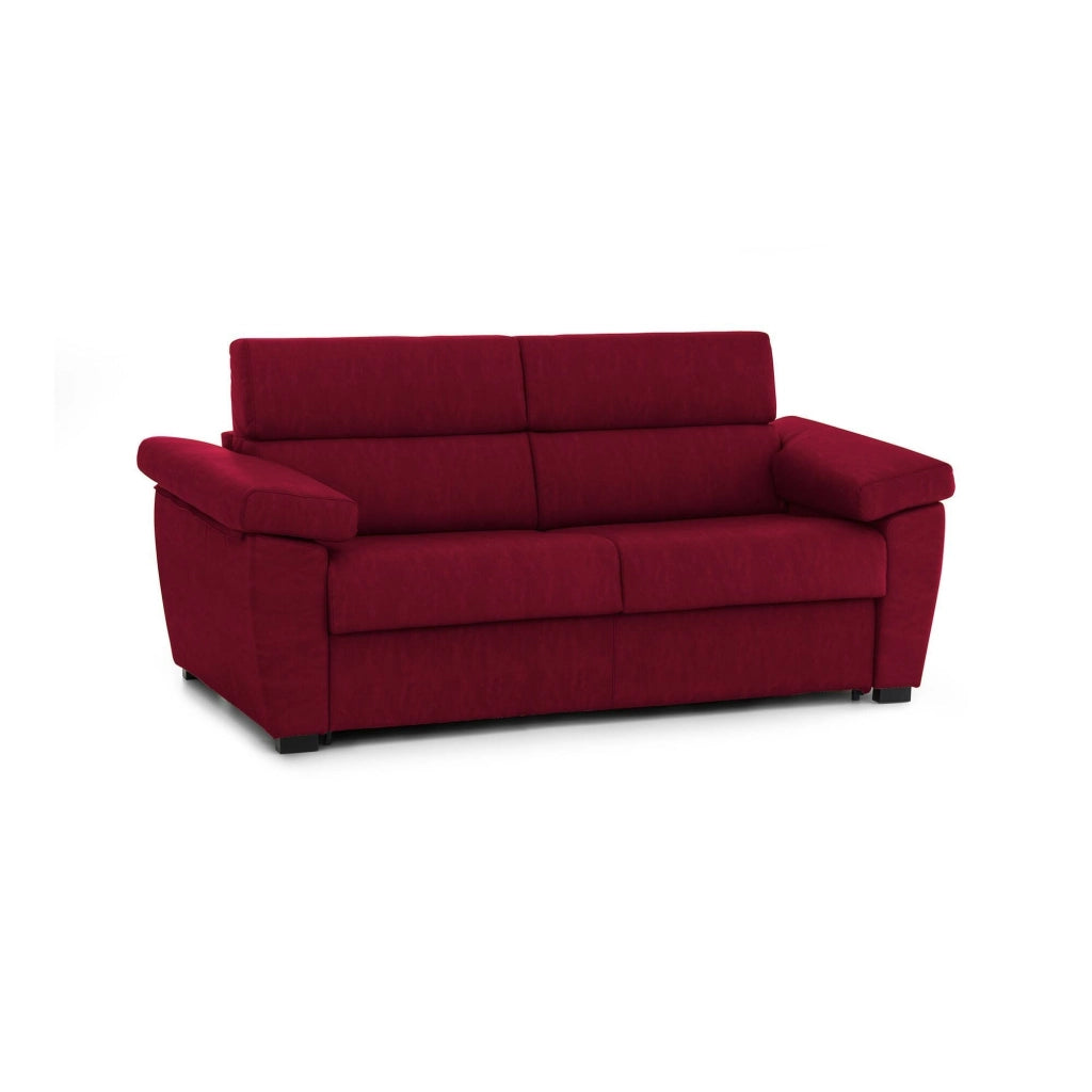 Pacecos, Divano Letto 3 Posti Sfoderabile Made in Italy, 225x95 cm Rosso