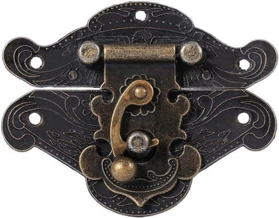 Relievo antico a vite per scatola da gioielli in legno (XXS) - Accessorio scatola da gioielli - Design retrò - Metallo - Stile vintage - Decorazione - Scatole da gioielli in legno - Miele - Scatole da gioielli classiche - XXS formato