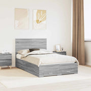 Struttura del letto con testiera Grigio Sonoma 135 x 190 cm 3409663