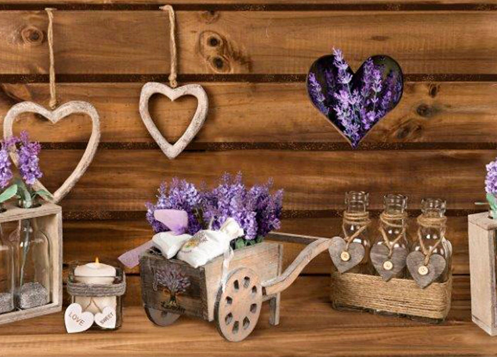 Tappeto Passatoia Cucina Antiscivolo Stampa Digitale Dis. Lavanda Cuor Carretto - 50x600 - Lavanda