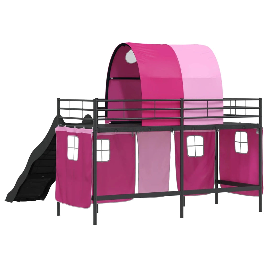 Struttura del letto loft per bambini-Giroletto per bambini Nero e rosa 75 x 190 cm 773272