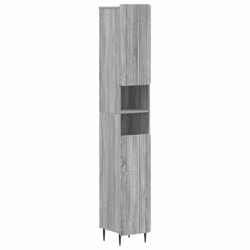 Set di Mobili da Bagno da 4 Pezzi ZWOLLE Sonoma grigio 3417924
