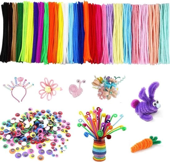 Pijpenragers per 400, con filo a chenille autoadesivo, 27 colori