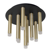 Plafoniera Polux GLAM oro/nero 9 luci G9 alluminio Ø30cm