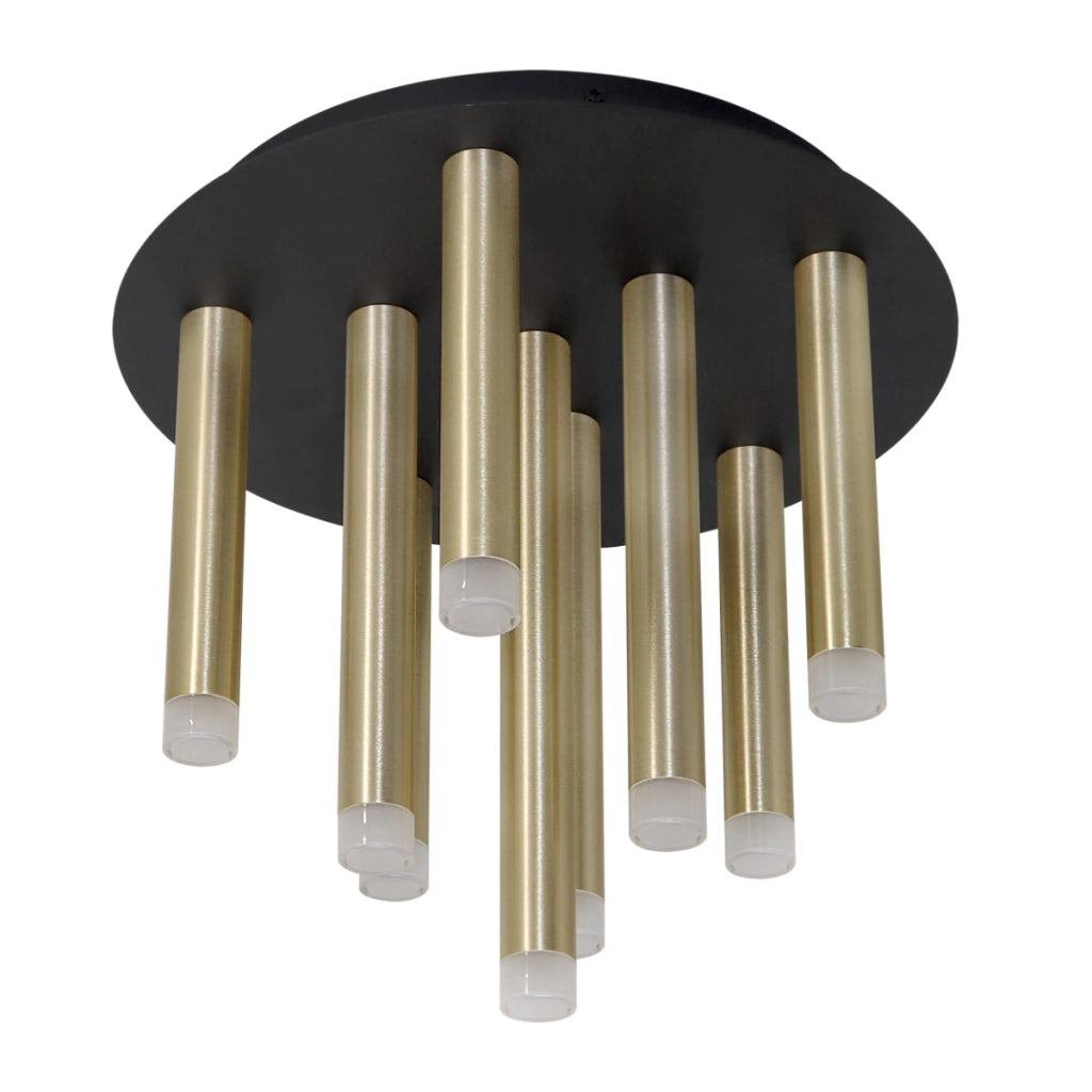 Plafoniera Polux GLAM oro/nero 9 luci G9 alluminio Ø30cm