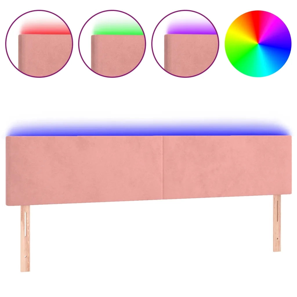 Testiera | Testata a LED Rosa 160x5x78/88 cm in Velluto