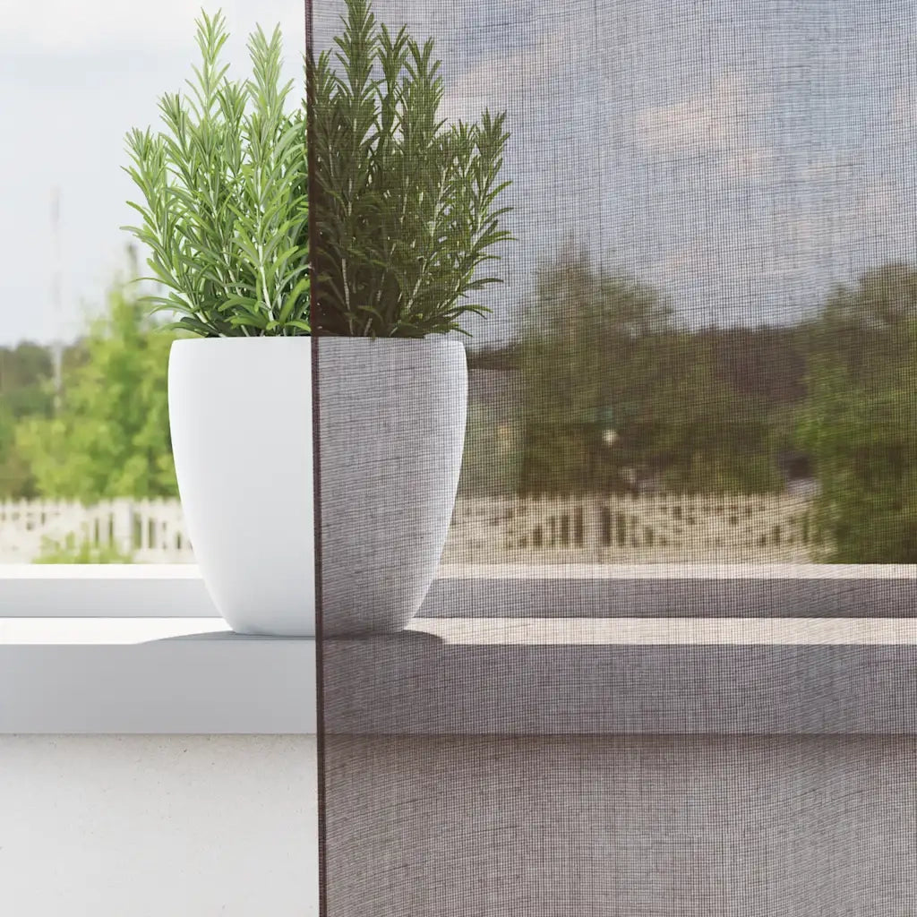 Tende in Voile con Occhielli 2 pz Marrone 140x300 cm