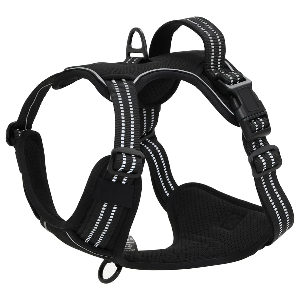 Pettorina per cani con strisce riflettenti regolabili taglia L Nero 02_0042308