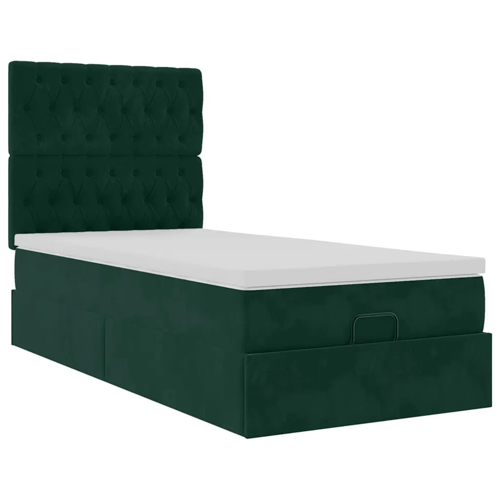 Struttura Letto Pouf con Materassi 90x190 cm in Velluto 3313514