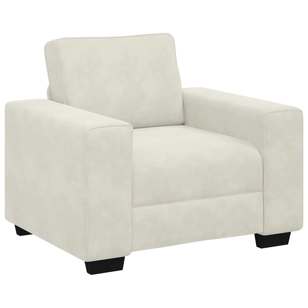 Divano | Divano da soggiorno | Sofa Sedia Crema 100x77x82 cm Velluto