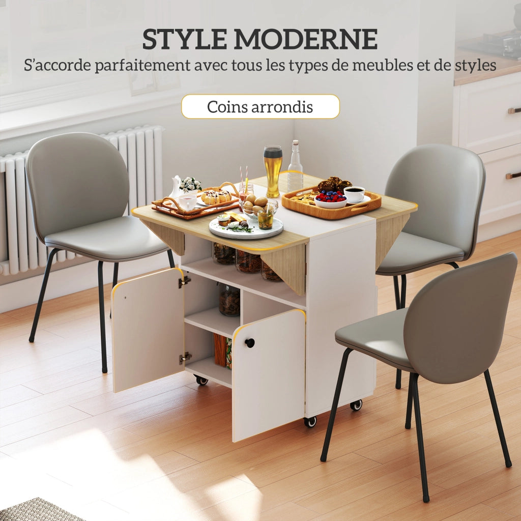 Tavolo da pranzo pieghevole 4 persone con ripiano ¨C zephmum ¨C 70x83x75 bianco