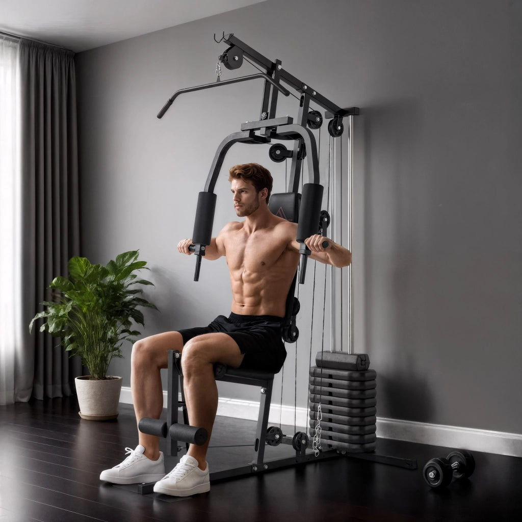 Attrezzo Fitness Multifunzione con 9 Pesi 5 kg ¨C Minimal ¨C 200x135x103 cm