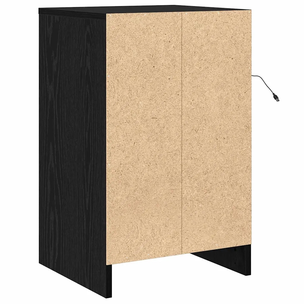 Armadio da Notte Rovere Nero 38 x 34 x 61 cm Legno multistrato 868932