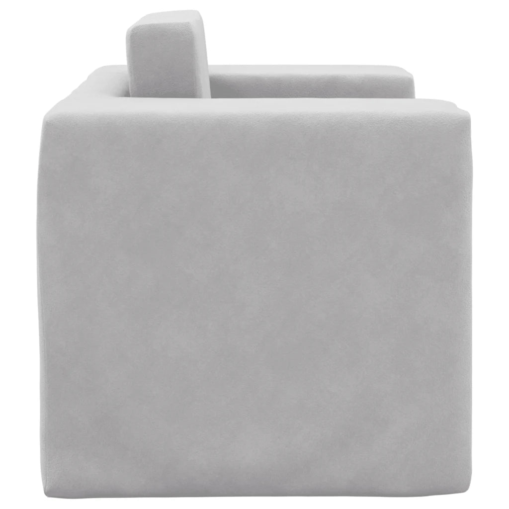 Divano per Bambini Grigio Chiaro in Morbido Peluche 4104803