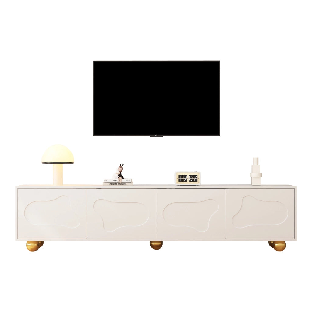 Cassettiera per TV bianca in truciolato lunghezza 180 cm